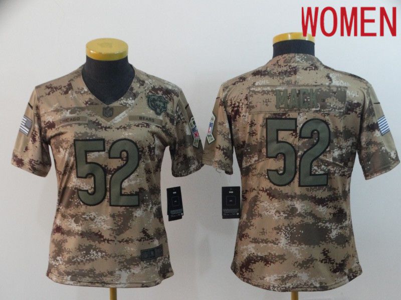 Women Chicago Bears #52 Mack Camo Nike Olive Salute To Service Limited NFL Jersey